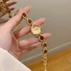 Elegant Round Watch for Women With Sparkling Translucent Stones New High-End Luxury Quartz Watches Gold Bracelet Wristwatches