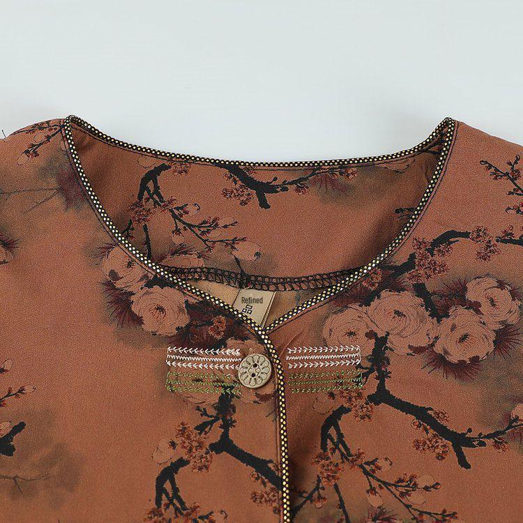 Spring & Autumn Floral Suit for Middle-Aged Women: Plus-Size Casual Two-Piece Set for Comfortable Home Wear