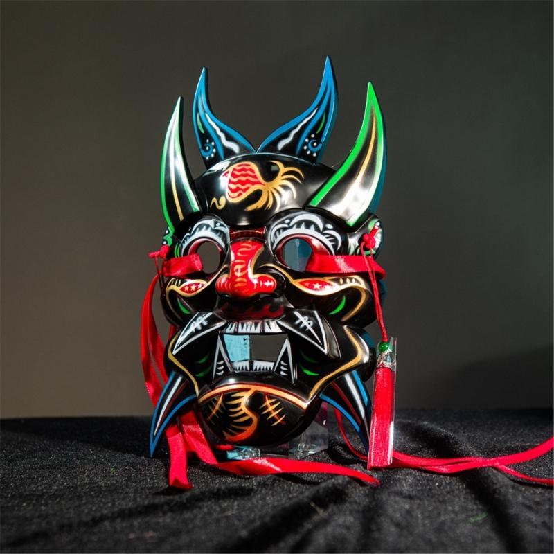 Nuo Operas Mask Hand Painted Chinese Operas Mask Masquerade Mask Party Mask Halloween Cosplay Mask for Women Men Gifts