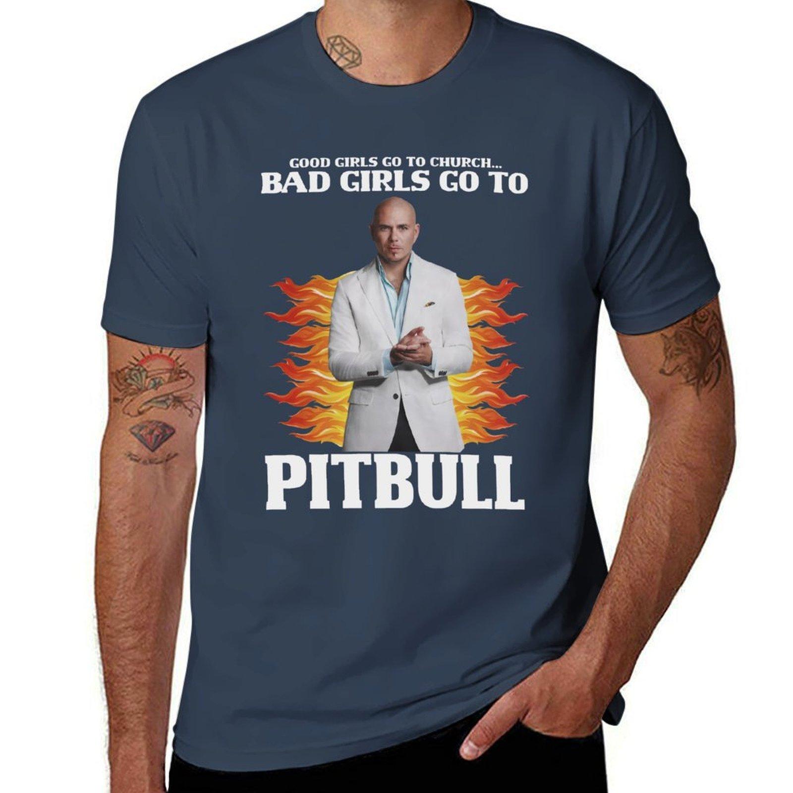 Футболка Bad Girls Go To Pitbull футболка мужская хлопковая футболка для мужчины мужские футболки с принтом футболка S