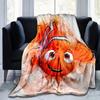 1pc, Finding Nemo Inspired Watercolor Art Blanket - Seasonal Decorative Throw for Home, Soft Flannel Throw Blanket - Versatile & Cozy for Be
