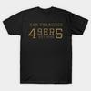 Men Black Print T-shirt 49Ers No-Cut Transfer Paper Print Cotton Tshirt