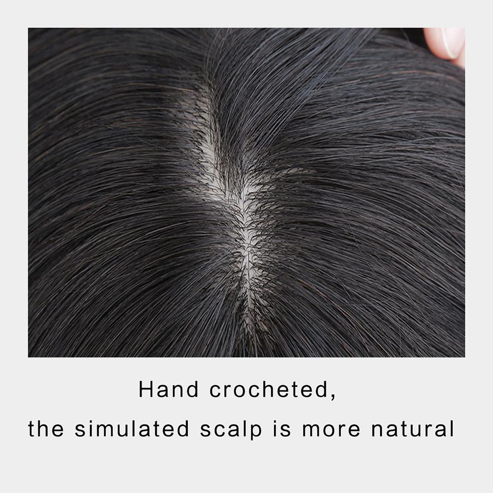 3D Air Bangs Wig Female Seamless High Temperature Hairpiece Head Top Replacement Cover White Hair Fake Bangs