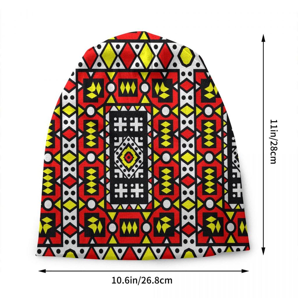 Custom Ankara Beanie Cap Unisex Winter Warm Bonnet Femme Knit Hats Outdoor African Pattern Wax Design Skullies Beanies Hats