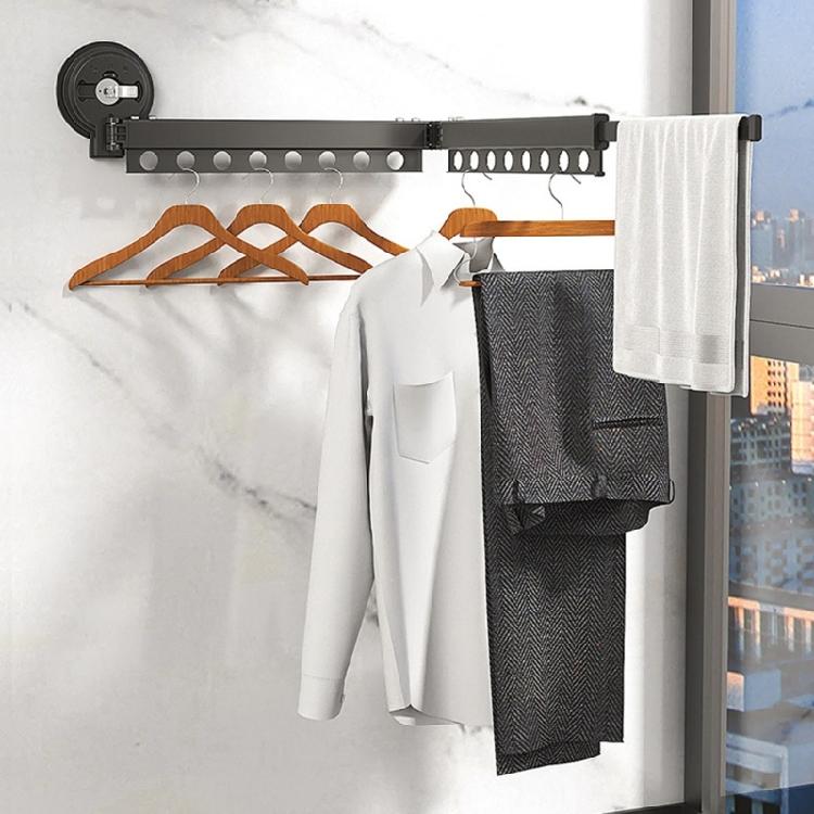 Wall Mounted Clothes Rack Hanging Rail Rod Wardrobe Hooks for Bathroom Balcony