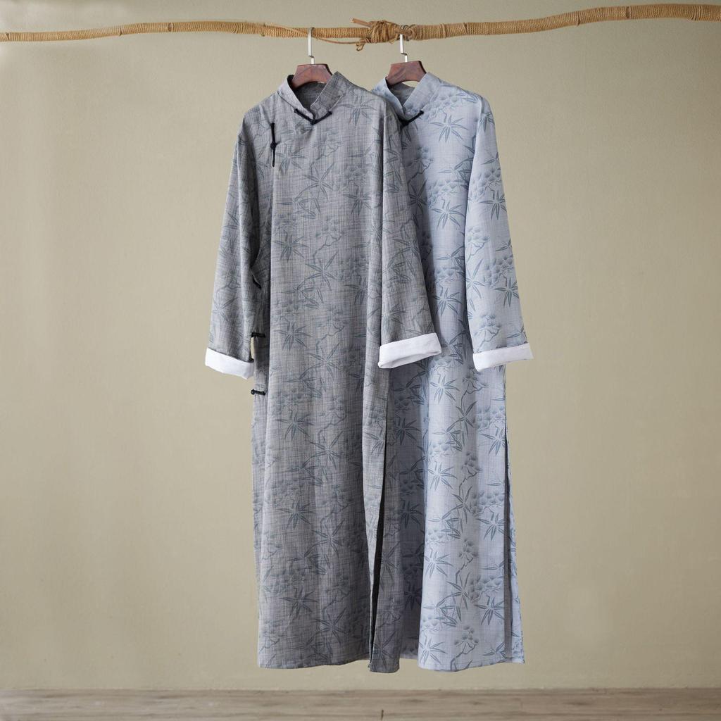 Neuer Chinesischer Stil Froschknopf Stehkragen Tang Anzug Jacquard Robe