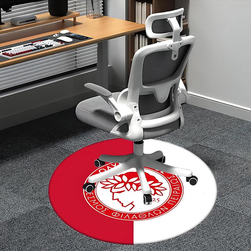 

olympiacos logo,football club merchandise Chair mat Round Rug-Office carpet, Machine Washable, Non-slip, Suitable for Living Rooms, Bedrooms 80cm by 80cm