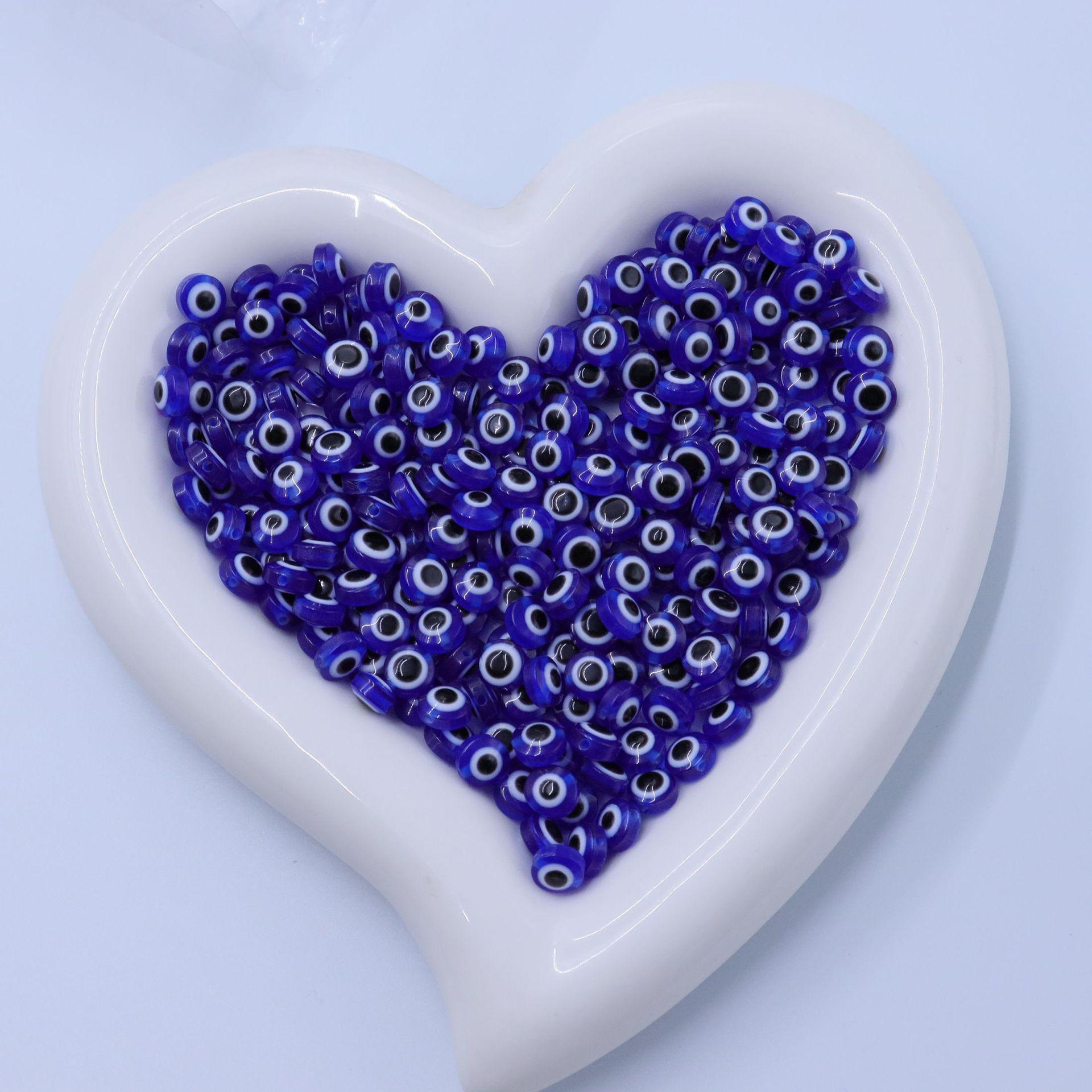 

Colorful Retro Turkish Evil Eye Beads for DIY Bracelet/Necklace 6mm синий