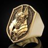 Men's Vintage 925 Silver Wolf Head Body 18k Gold Plated Ring Gift Party Jewelry Ring