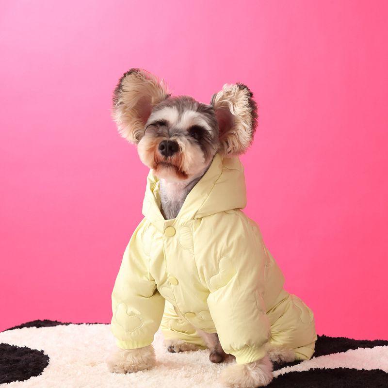 

Pet Dog Down Jackets Thickened insulation Winter Pet Cat Four Legged Coat Outfit Schnauzer Down Sweet Dog Jacket Puppy Clothing S