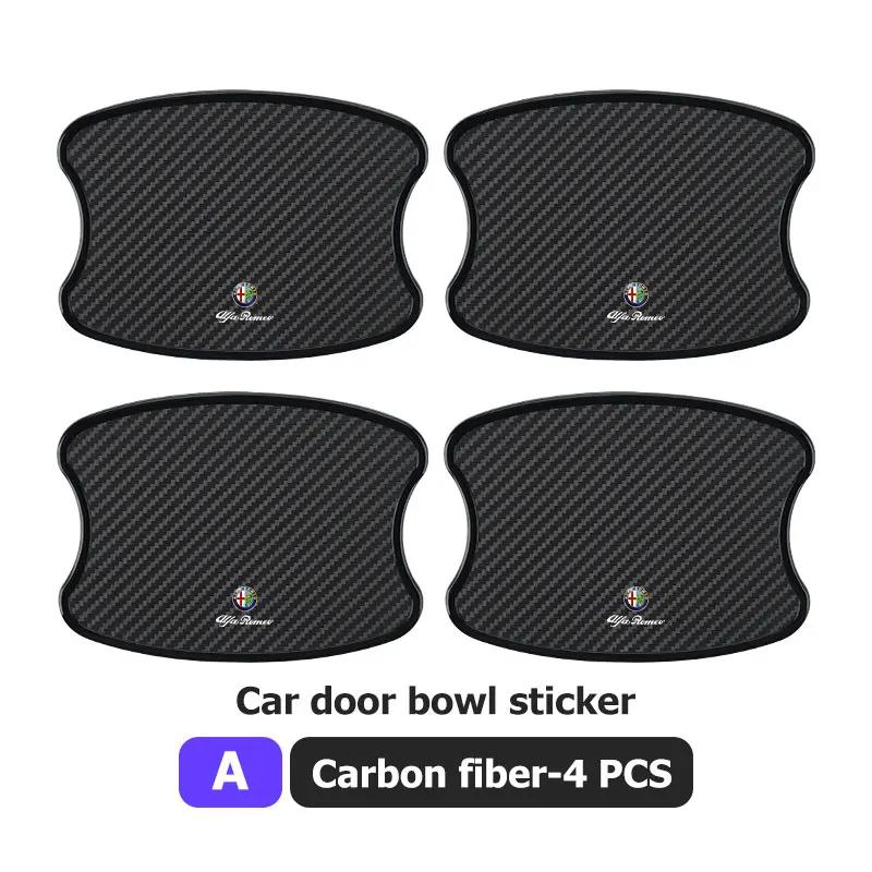 

For Alfa Romeo 2026 Hot Sticker 4PCS Car Doorknob Frame Decoration Cover Trim Anti-scratch Protective Stickers For Alfa Romeo Gi