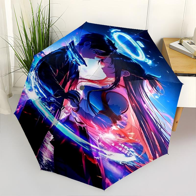 

1pc Angel Halo Automatic Opening/Closing Umbrella with Foldable Design, 8-Bone Iron Frame, Outdoor Use, Festival Gift for Fans, Travelers, Daily