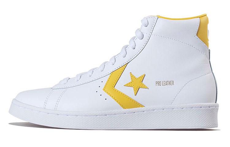 Pro ādas Converse augstie `White Amarillo`