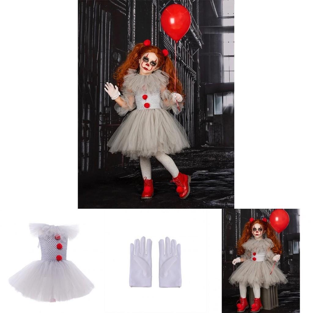Soft And Fluffy Clown Girls Dress Set For Masquerade Parties