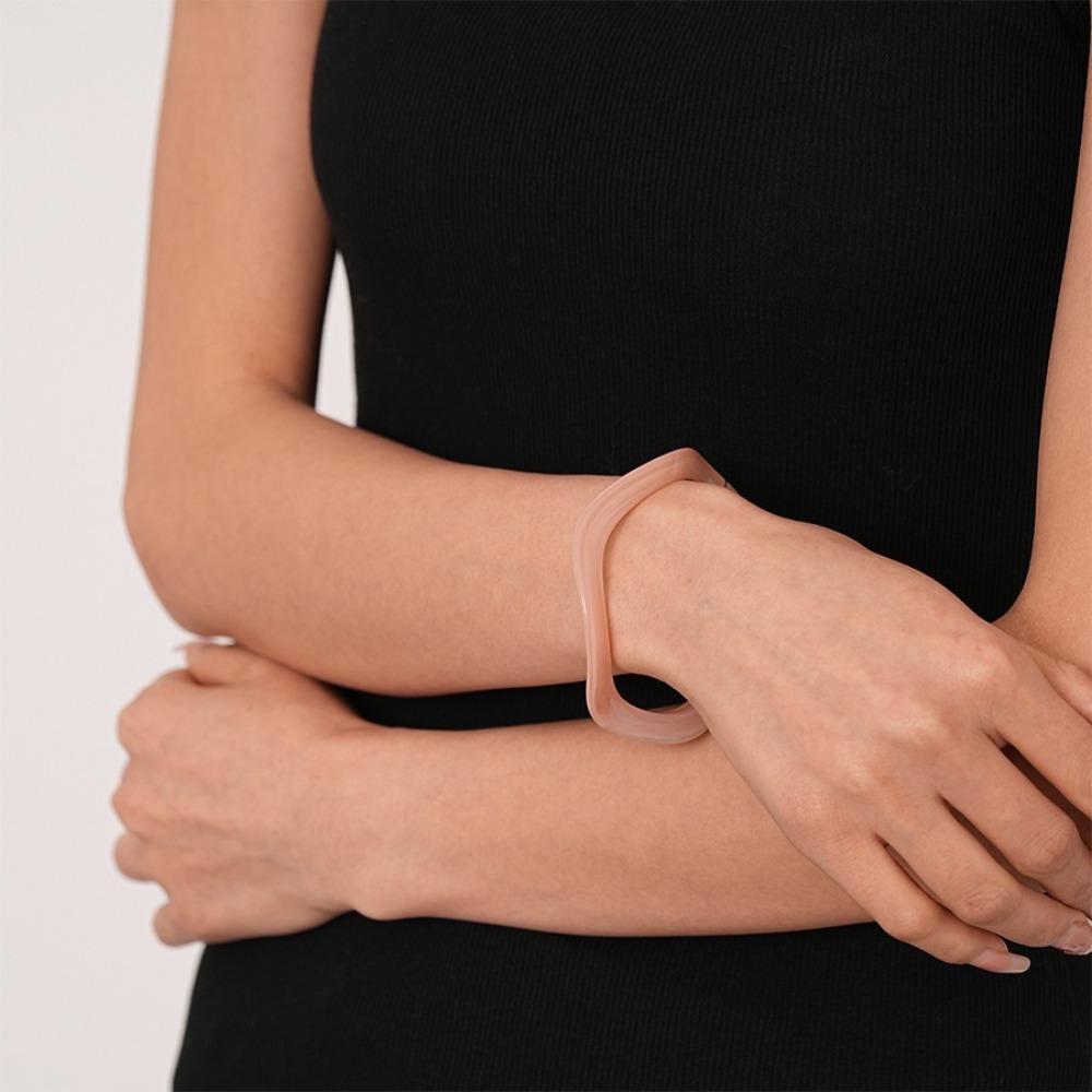 Bohemian Acrylic Bangle Hip Hop Retro Hand Ring Creative Irregular Wide Bracelet  Girls