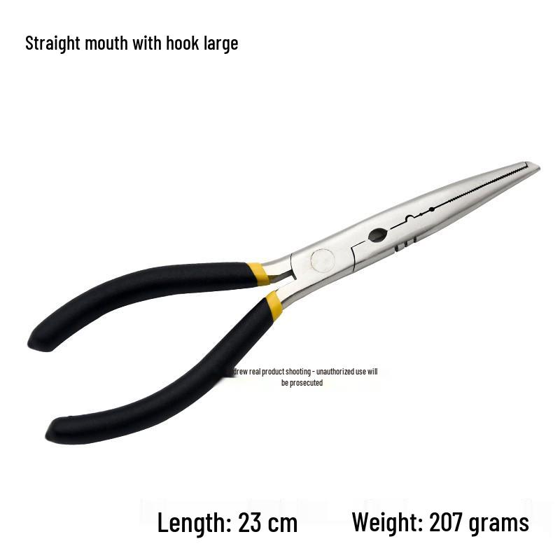Bent-Nose Hook Remover & Fish Gripper: High-Carbon Steel Multi-functional Fishing Pliers
