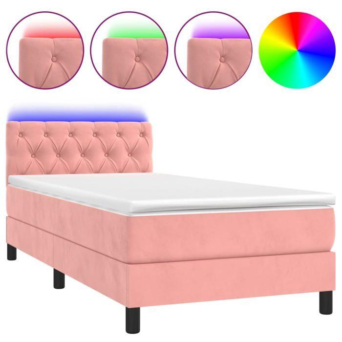 Maison Exclusive - Sommier à lattes de lit avec matelas et LED Rose 80x200 cm