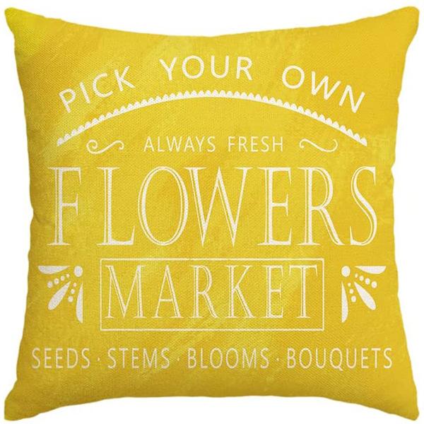 Summer Sunflower Pillow Case Linen Print Sun Flower Home Sofa Pillow Plant Flower Pillow