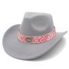 European and American retro style western cowboy hat female elegance crimping design party top hat fashion literary jazz hat