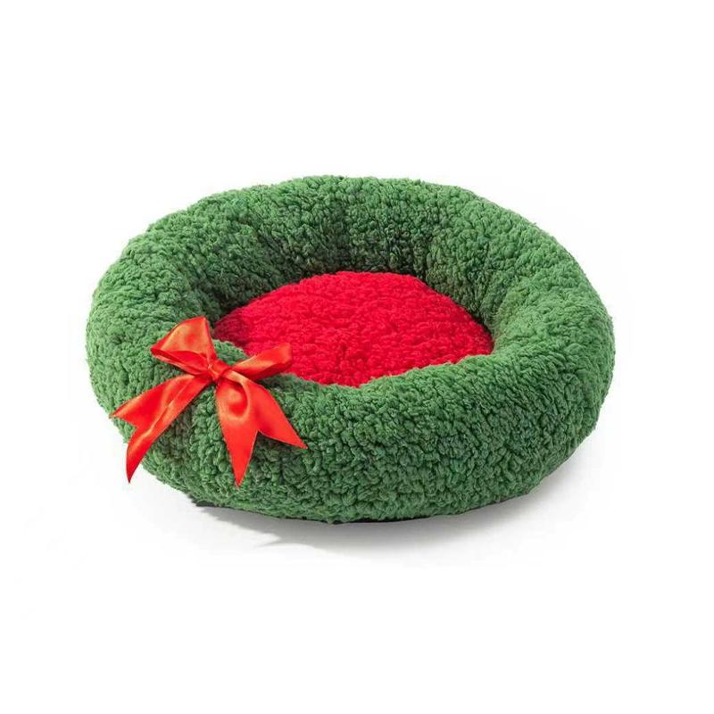 

WTEMPO Cozy Winter Warm Thick Plush Cat House Dog House Contemporary Pet Bed No Assembly Needed All-Season Durable Indoor Outdoor Soft Pet Pad 40*40*12cm*1pc зелений