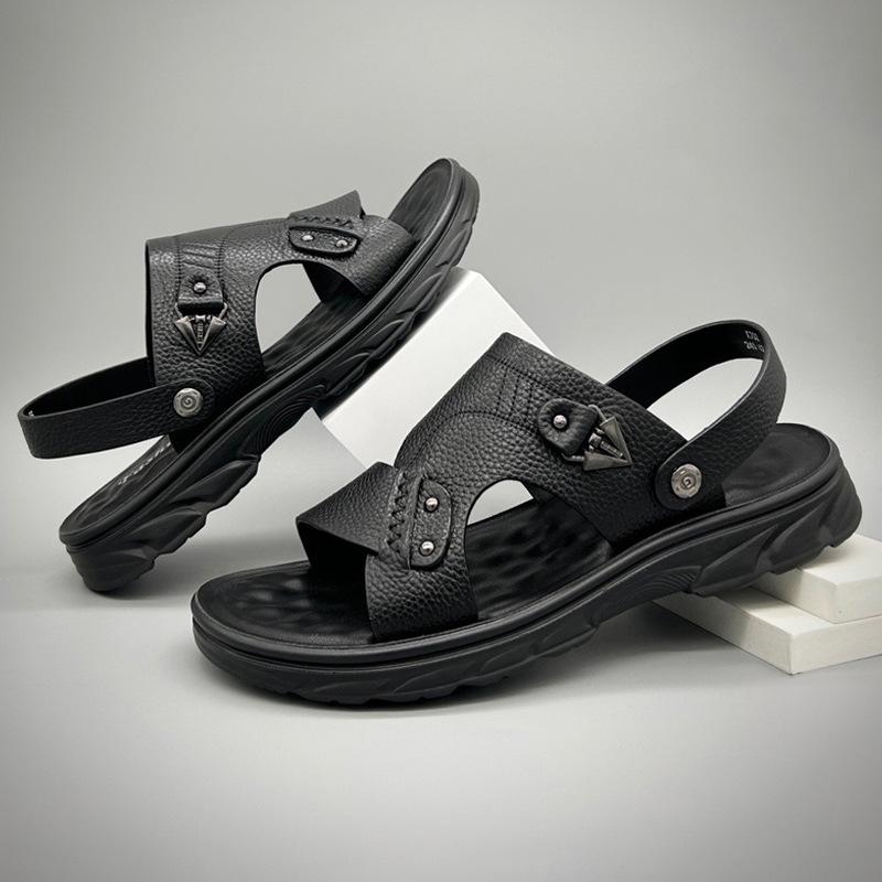 

Мужские кожаные сандалии на мягкой подошве и дышащие нескользящие кожаные сандалии 38
