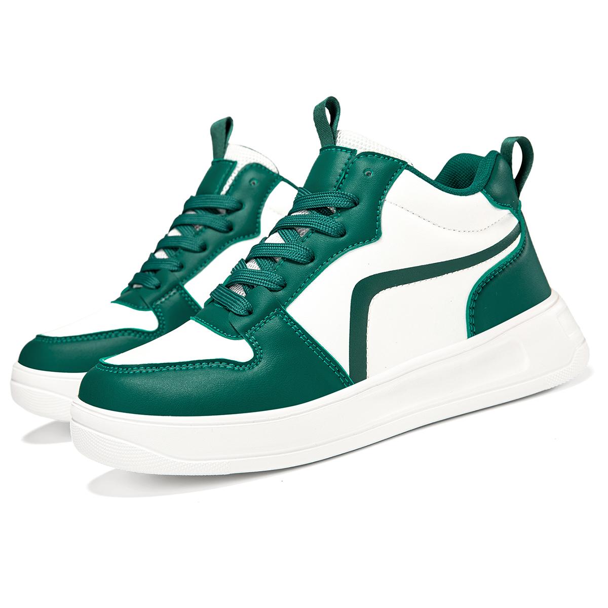 

TUINANLE молодежные высокие кроссовки для мужчин качественная женская обувь удобная нескользящая плоская обувь для скейтборда 38 зелёный
