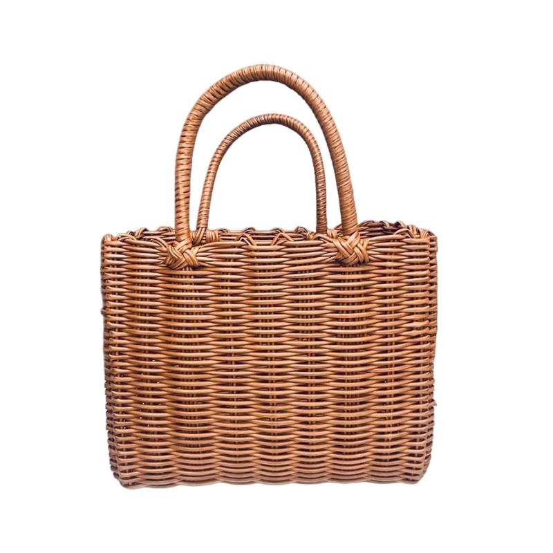 Wear Resistant PVC Woven Picnic Basket For Camping Outdoor Gatherings And Beach Parties With Large Capacity