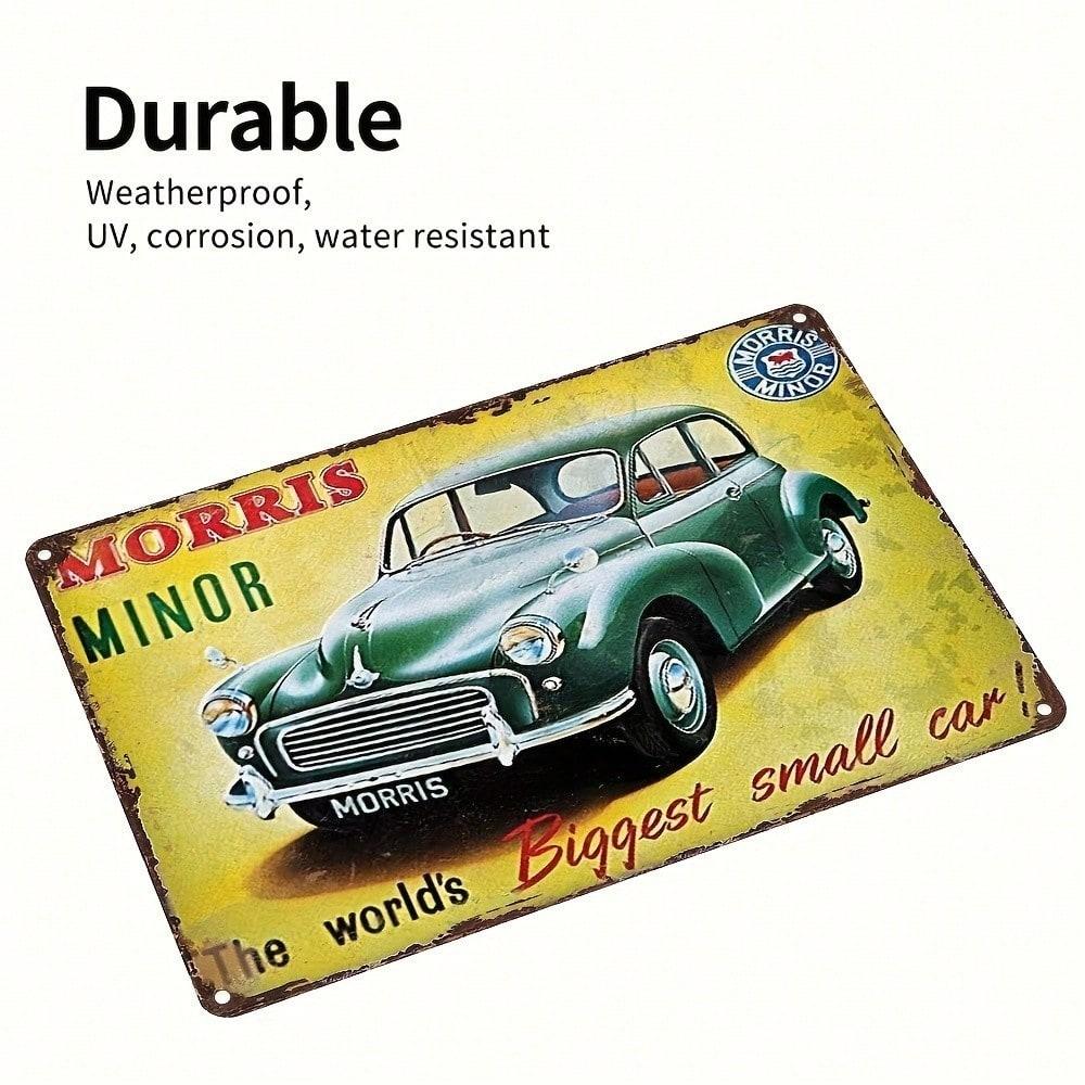 Vintage Metal Tin Sign Morris Mini Retro Car Wall Art Garage Bar Decor Rustic Man Cave Home
