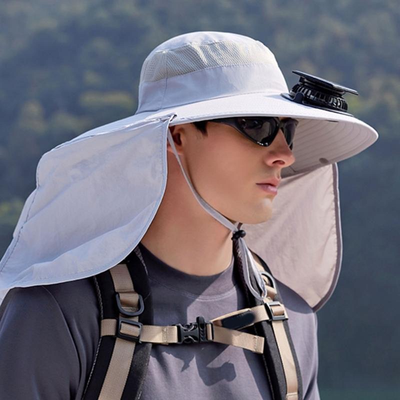 Rechargeable Outdoor Hat Built In Fan Solar Charging Lightweight Breathable Sun Protection For Men Women