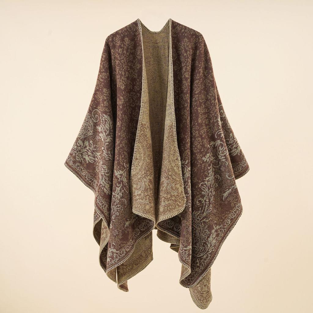 Cashmere Winter Warm Ponchos And Capes For Women Foulard Femme Shawls And Wraps Floral Pashmina Female Bufanda Mujer