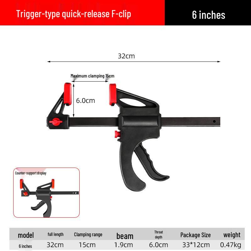 Heavy-Duty Right Angle Woodworking F-Clamp Tool Set