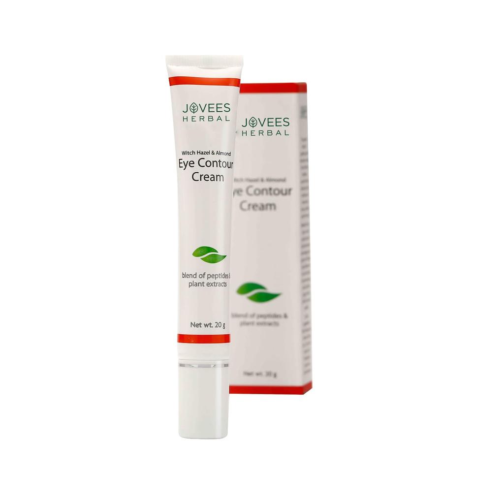 Jovees Herbal Eye Contour Cream 20g Pack of 1 with Hazel Almond for Dark Circles Puffiness Under Eyes