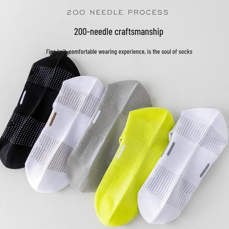 Men's Pure Cotton Odor-Resistant Summer Running Socks - Sweat-Absorbing, Mid-Calf, Lightweight Sports Socks