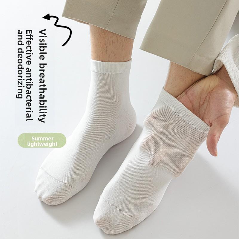 Men's Antibacterial and Deodorizing Long-fiber Cotton Short Socks with Good Breathability and Sweat Absorption, Anti-tear, and Bone-free.