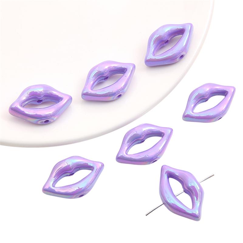 Acrylic Beads Lip Charms Beads For DIY Bracelet Necklace 10Pcs