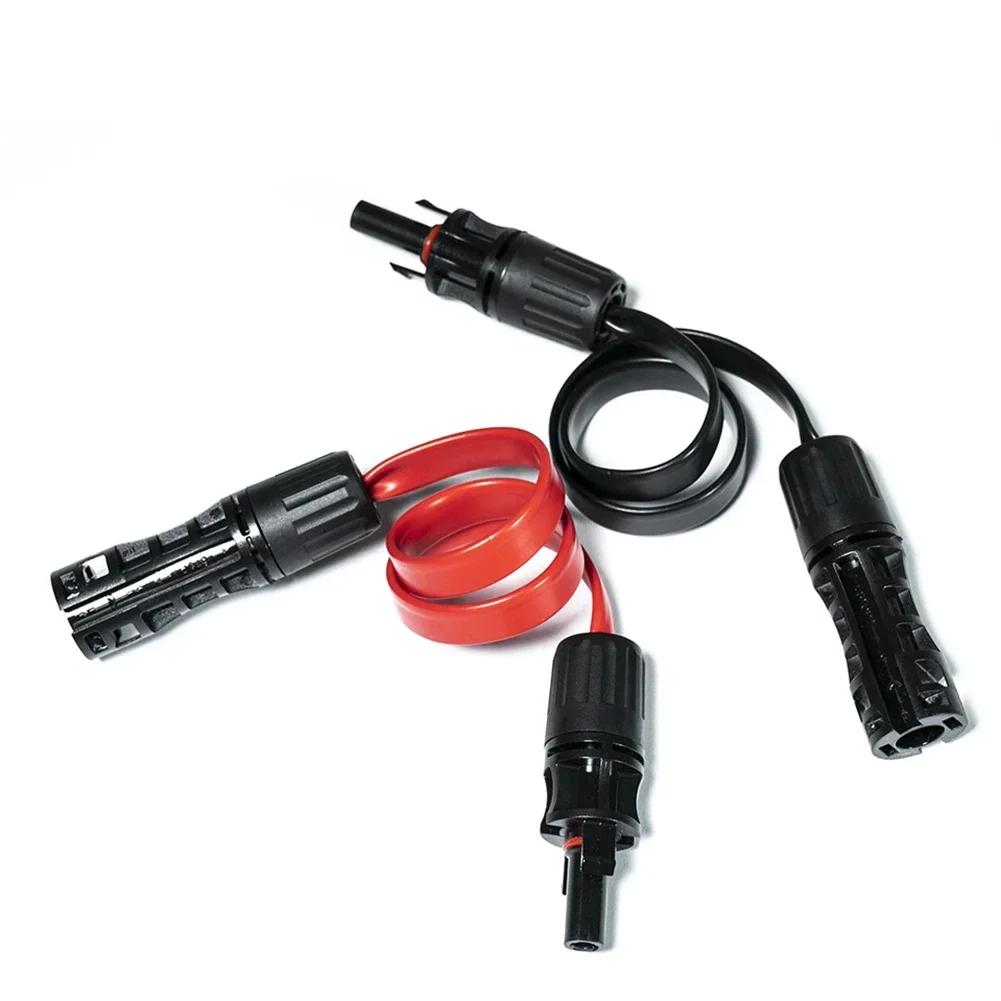 1Pair Solar Panel Flat Photovoltaic Extension Cable For Connecting Inverters Photovoltaic Installation Connection Line Connector