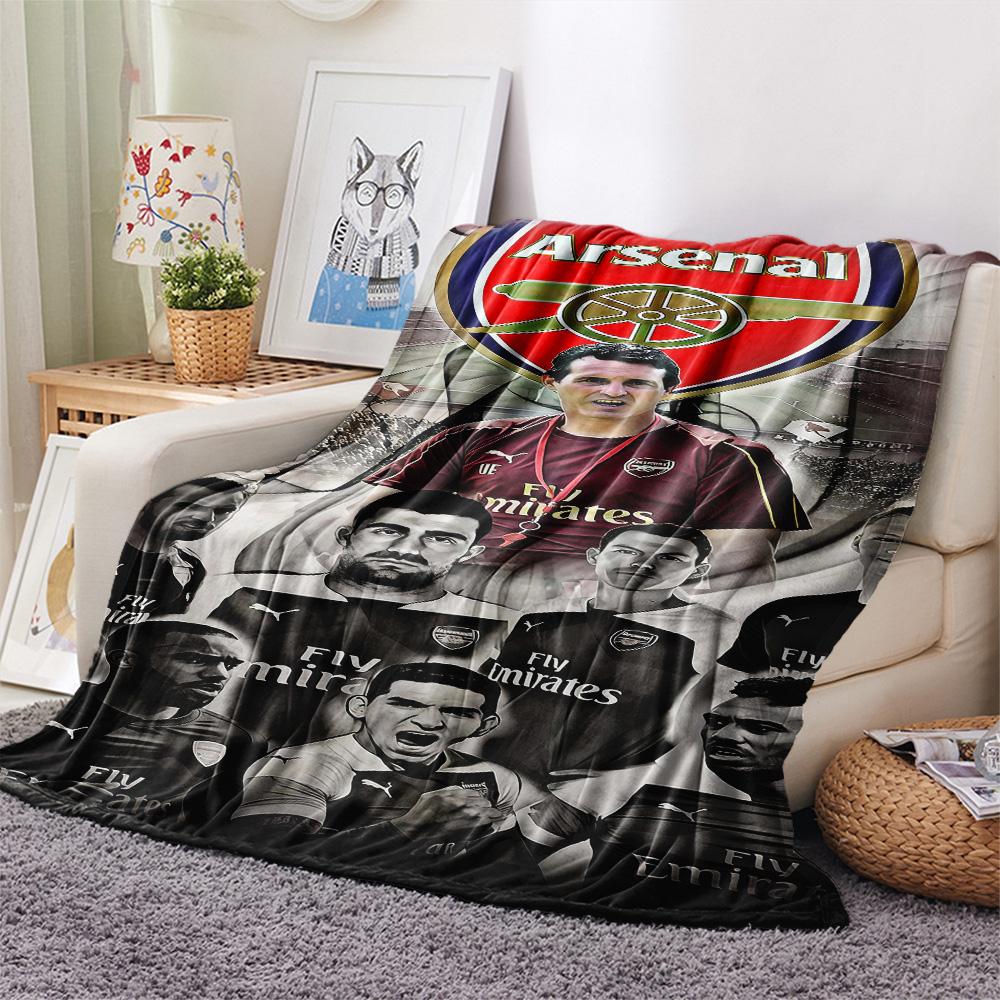 Coperta a Flanella con Stampa Arsenal Football Club, Alta qualità, Confortevole per Tutte le Stagioni, Arredamento per la Casa, Calore e Comfort