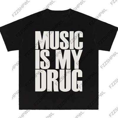 Y2K Cotton Tshirt Harajuku Graphic Print Oversized Punk Short Sleeve Tshirt Vintage Grunge Goth Tee Casual Hip Hop Streetwear