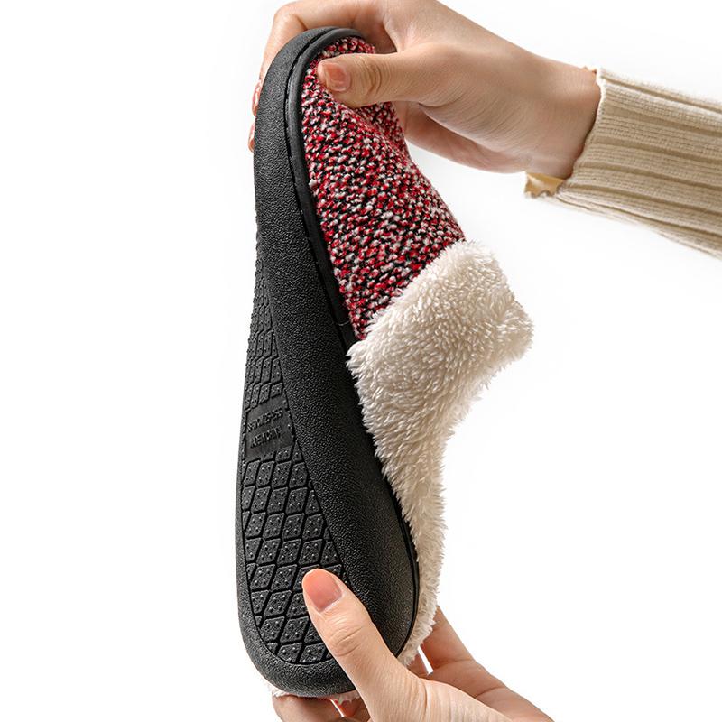 Fashion All Match Mix Color Fur Slippers Women Comfort Faux Fur Indoor Plush Slippers Woman Non Slip Round Toe Cotton Slides Mujer