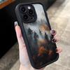 Forest In The Mist Scenery Pattern Phone Case For iPhone 17 16 15 14 13 12 11 Pro Max 17 Air 16E XS X XR 15 16 Plus Matte Cover