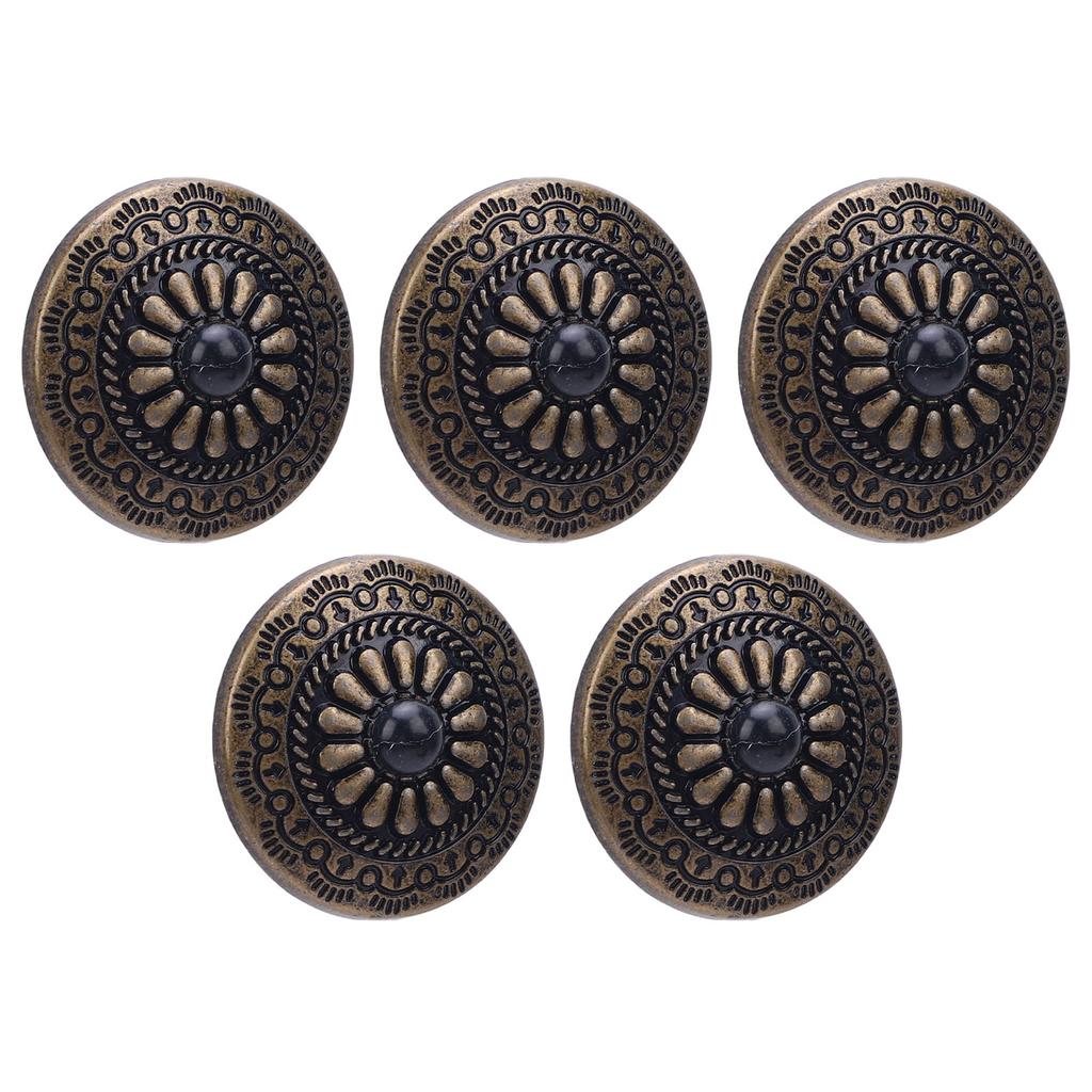5 Sets Screw Back Button 30mm Round Shape Antique Bronze Black Turquoise Conchos with 4.5mm Screws F