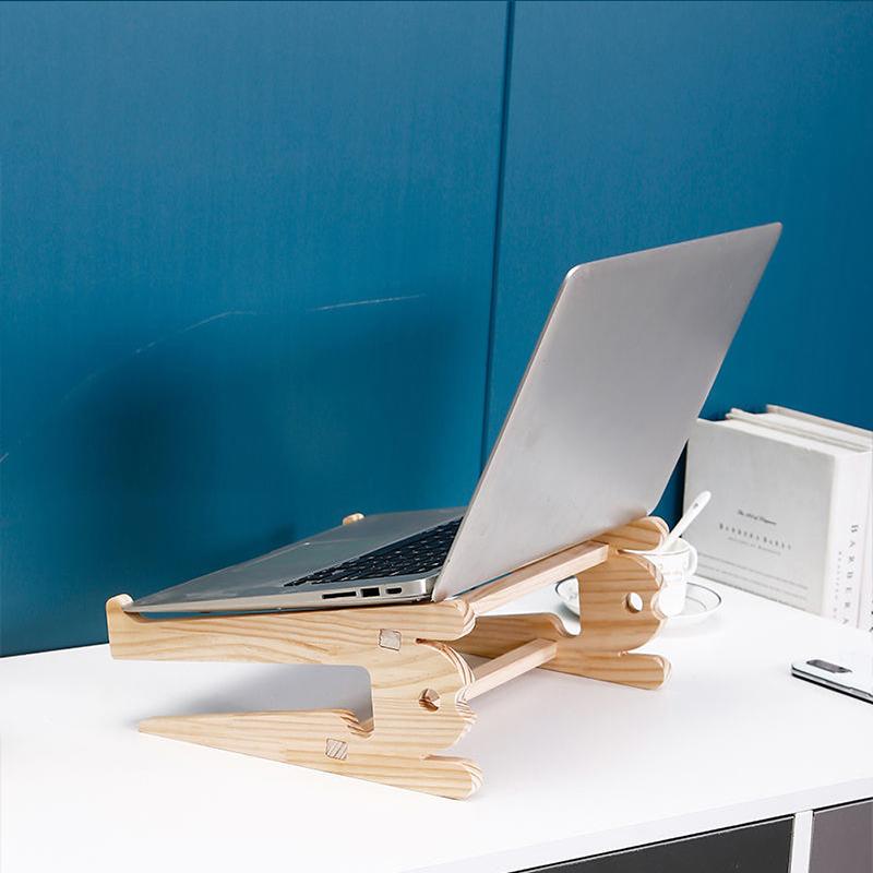 1 Pcs Wooden Universal Laptop Stand Detachable Wooden Stand Suitable for Laptop Cooling Stand