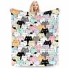 Colorful Cat Pattern Keep warm,Flannel Blanket for Bedroom, Living Room, Sofa, and Nap