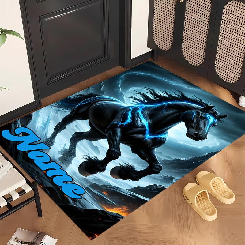 vivid horse (14) Personalized name Office Carpet Stylish Decor for Living Room Bedroom Kitchen