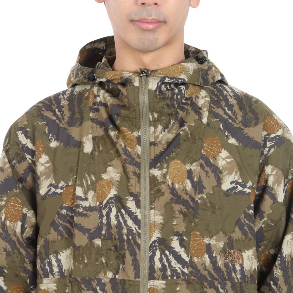 North Novelty Compact Jacket Water Repellent Lightweight Painted Plants Khaki XL [The Face] Men's