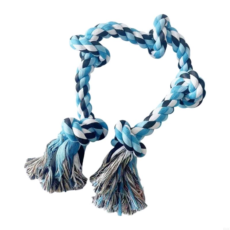MultiFunctional Pet Rope Tug Toy 90cm Long Braided Cotton Chew Resistant Design Teething Pull Rope for Medium Large Dog HX6C