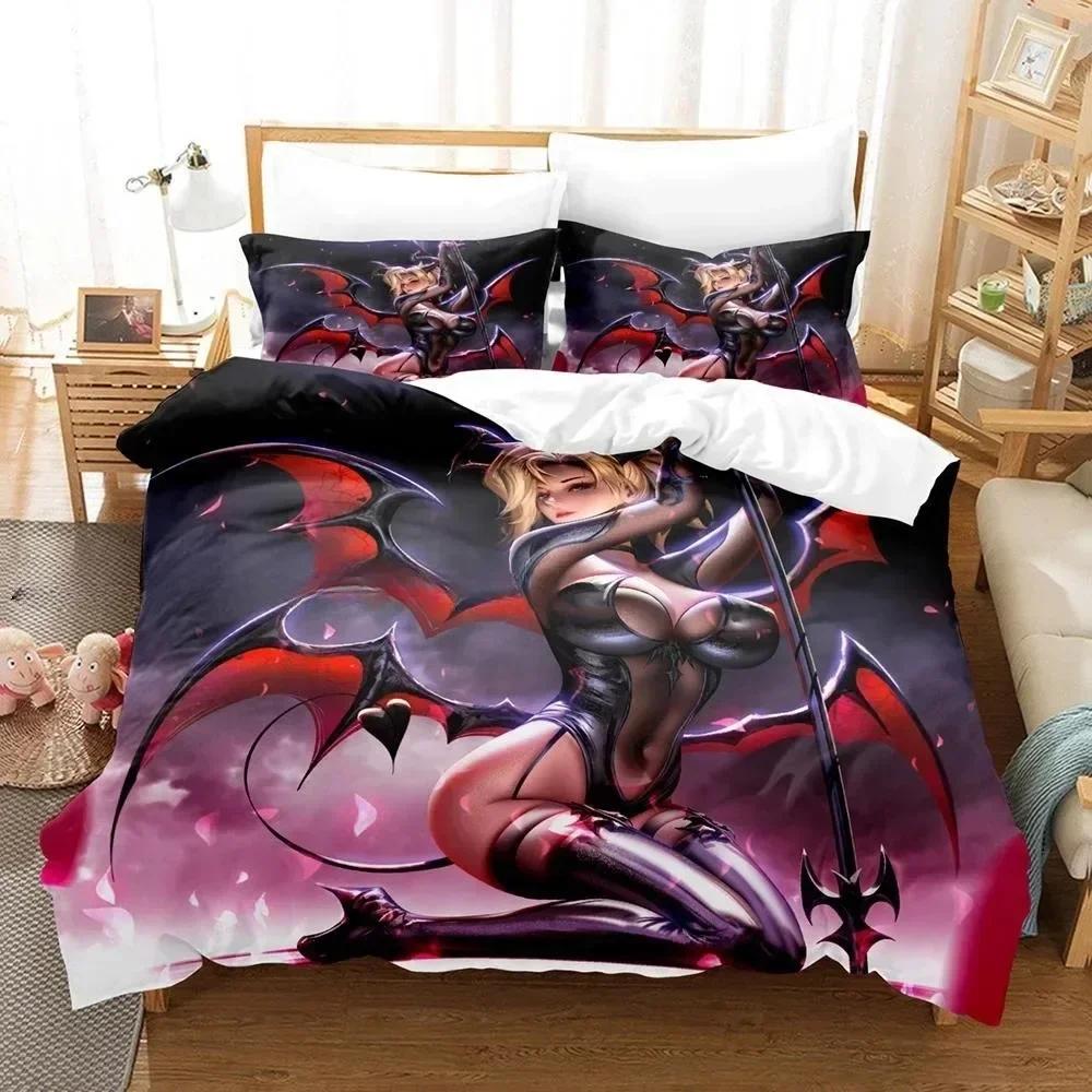 3D Printing  Sexy Girls Overwatch Bedding Set Duvet Cover Sheet Pillowcase Bed Full Queen King Size Comforter Bedroom