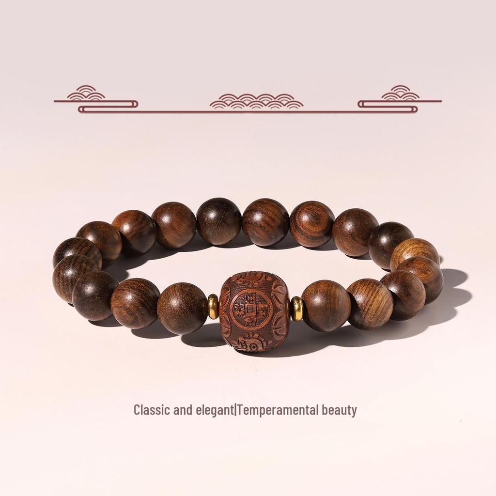 Neues Armband im chinesischen Ethno-Stil mit Bambusgliedern: Handgefertigte hölzerne Hand-Schnur