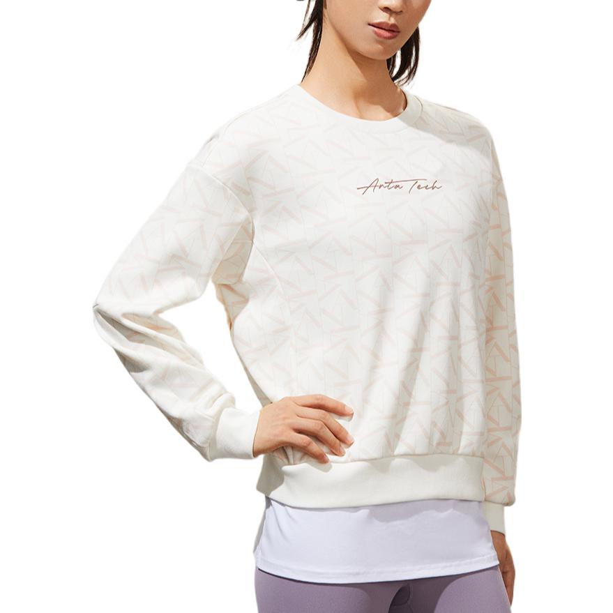 Anta Comfortable Breathable Crew Neck Sweatshirt Women tops White 162247724-6
