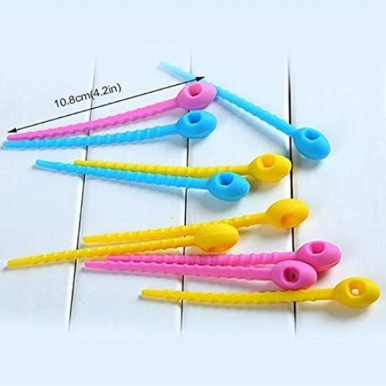 10PCS Food Grade Silicone Bag Ties Zip Tie Twist All- Multi-Use Bag Clip Bread Tie Food Saver
